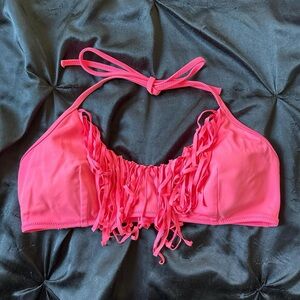 Pink Halter Fringe Bikini